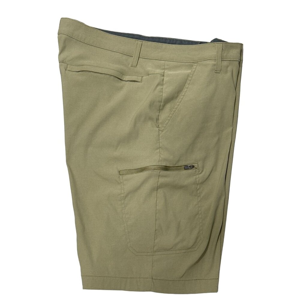 Weatherproof Vintage Mens Shorts Khaki Front Zip Thigh Pocket Back Pocket Sz 38